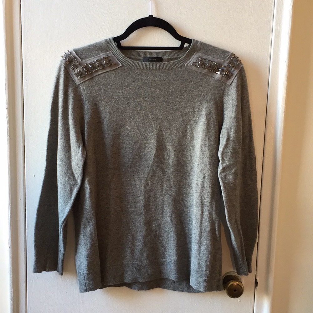 J. Crew Beaded Cashmere Blend Pullover